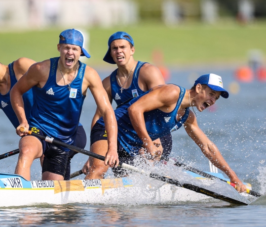 2022 ICF JUNIOR AND U23 CANOE SPRINT WORLD CHAMPIONSHIPS Yaroslav VERBLIUD, Oleksandr RUDENKO, Mykyta TESSA, Vitalii PRYS