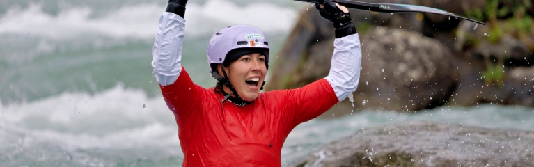 Miren Lazkano stormed to the women's kayak cross gold in Pau