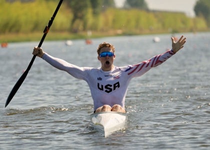 Jonas Ecker kayak sprint USA Montemor 2025 gold 2