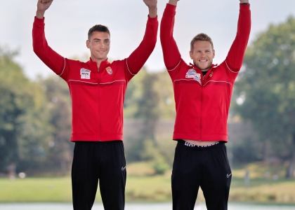 Hungary’s Levente Kurucz and Bence Nadas won the men's K2 500m