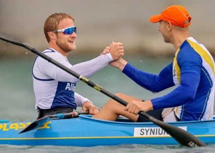 Paracanoe paddlers are aiming to compete at LA28 Christian Volpi Mykola Syniuk Milan 2025 Paracanoe
