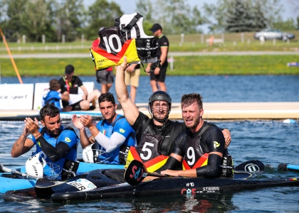 German tribute Fiete Junge canoe polo Welland 2018