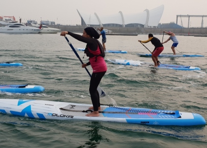Egypt Jomana Ismail Attia stand up paddling Qingdao 2019