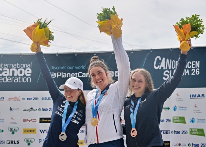 Tereza Kneblova Czechia Canoe Slalom Tacen 2026 podium 