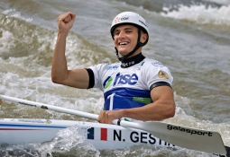 Nicolas Gestin C1 France Canoe Slalom Tacen 2025 celebrate