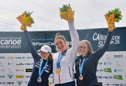 Tereza Kneblova Czechia Canoe Slalom Tacen 2026 podium 