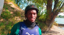 Kenyan canoe slalom paddler Samuel Muturi