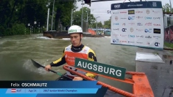 Felix Oschmautz Austria Men's Slalom Final / 2024 ICF Canoe Slalom World Cup Augsburg Germany