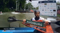 Hannes Aigner Germany Men's Slalom Final / 2024 ICF Canoe Slalom World Cup Augsburg Germany