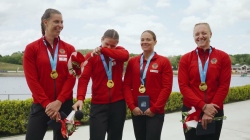 Germany K4 women 500m winners interview / 2025 ICF Canoe-Kayak Sprint World Cup Poznan Poland