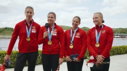 Germany K4 women 500m winners interview ENG / 2025 ICF Canoe-Kayak Sprint World Cup Poznan Poland