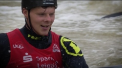 Why not give it a go? Great Britain's Chris Bowers has a crack at Extreme Canoe/Kayak Slalom