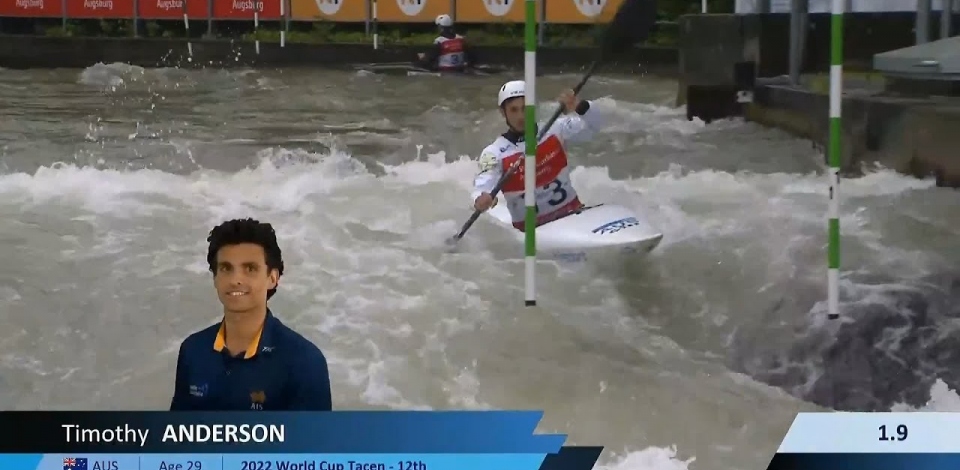 Timothy Anderson, Australia - Men's Kayak Semi-Final / 2024 ICF Canoe Slalom World Cup Augsburg