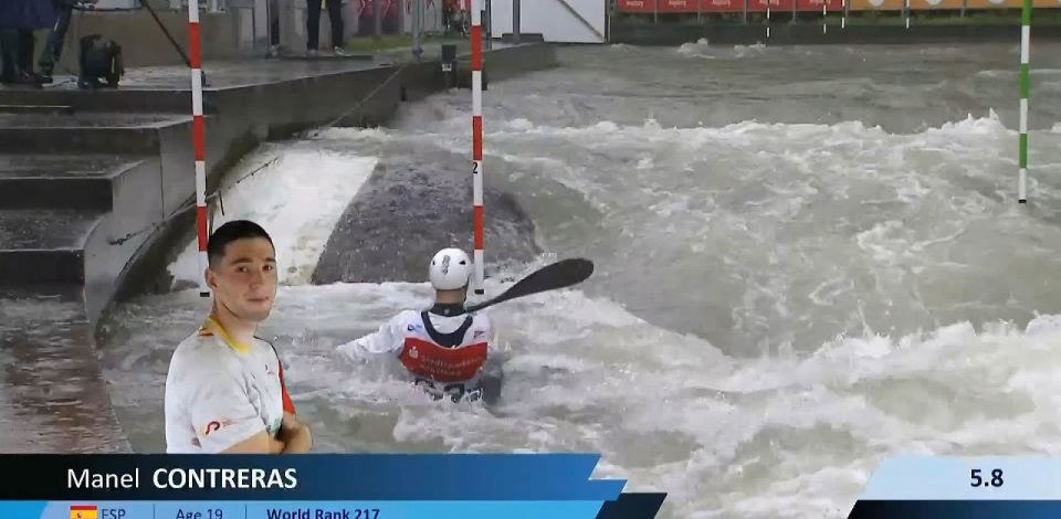 Manel Contreras, Spain - Men's Kayak Semi-Final / 2024 ICF Canoe Slalom World Cup Augsburg Germany