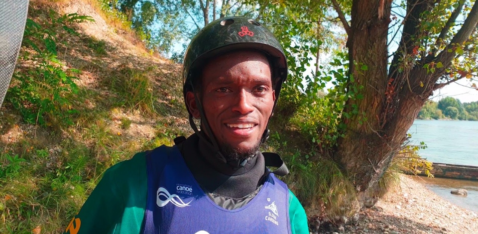 Kenyan canoe slalom paddler Samuel Muturi