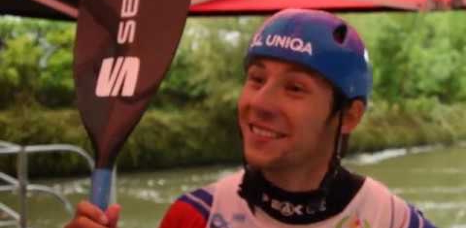 Jiri Prskavec after semi-final #ICFslalom 2017 Canoe World Cup Final La Seu