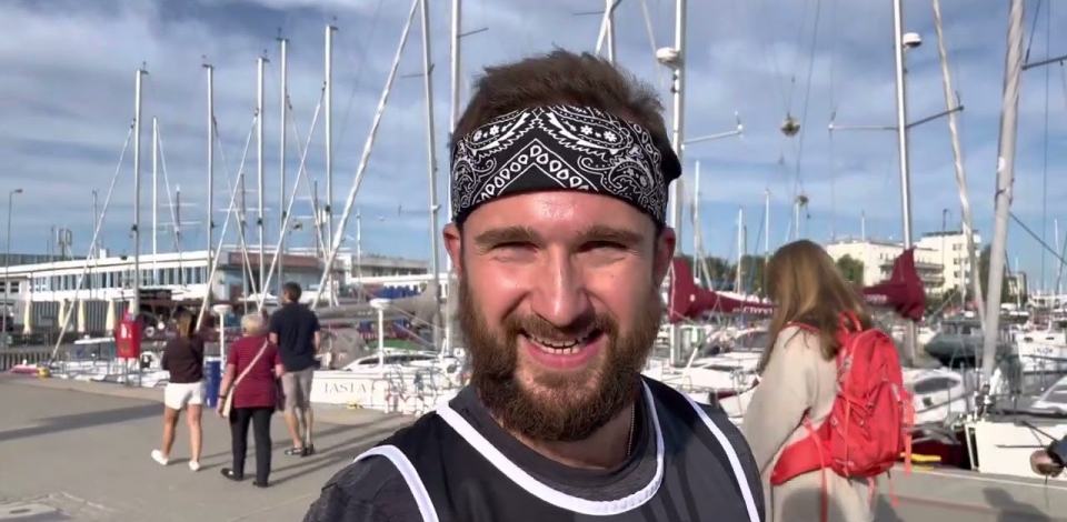 Sprint paddler Vadim Korobov from Lithuania competing at the 2022 ICF SUP world titles