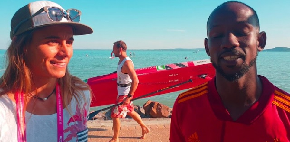 Olivia Piana and Dion Laurent SUP development camp