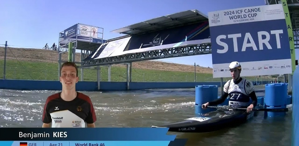 Benjamin Kies, Germany, Canoe Slalom Semi Final / 2024 ICF Canoe Slalom World Cup Krakow Poland