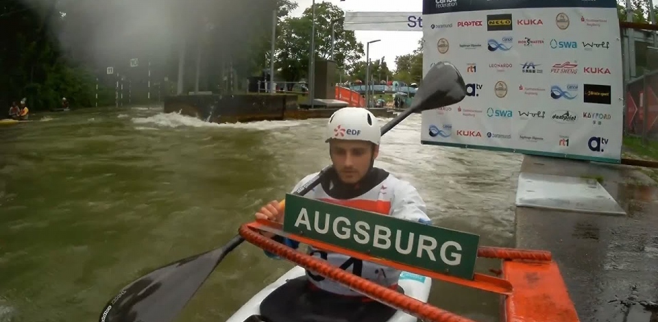 Vincent Delahaye, France - Men's Kayak Semi-Final / 2024 ICF Canoe Slalom World Cup Augsburg Germany