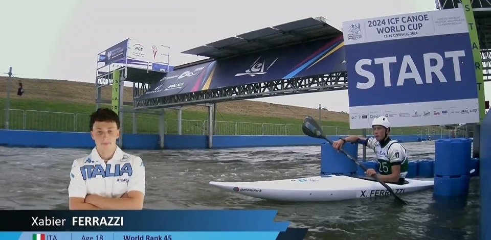 Xabier Ferrazzi, Italy, Kayak Slalom Final / 2024 ICF Canoe Slalom World Cup Krakow Poland