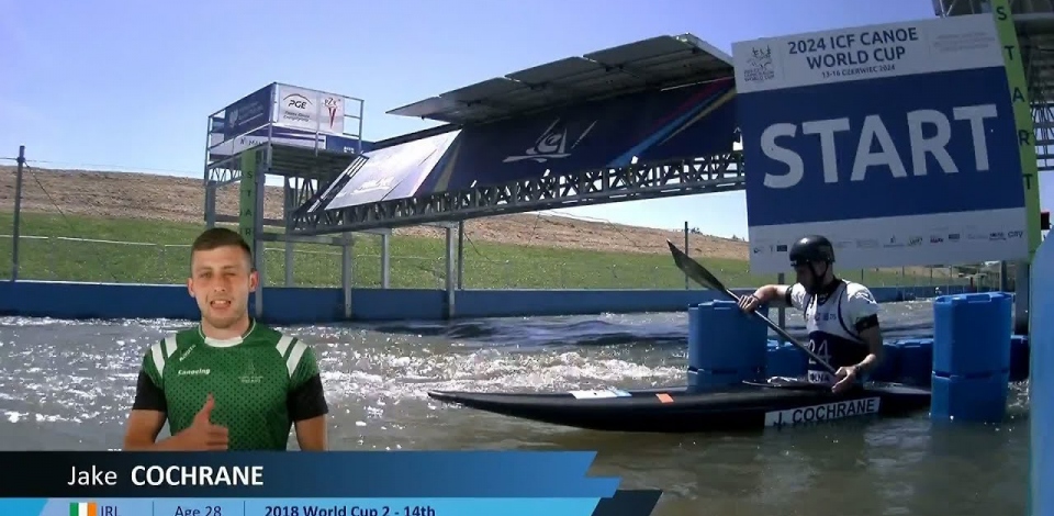 Jake Cochrane, Ireland, Canoe Slalom Final / 2024 ICF Canoe Slalom World Cup Krakow Poland