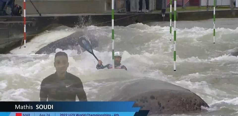 Mathis Soudi, Morocco - Men's Kayak Semi-Final / 2024 ICF Canoe Slalom World Cup Augsburg Germany