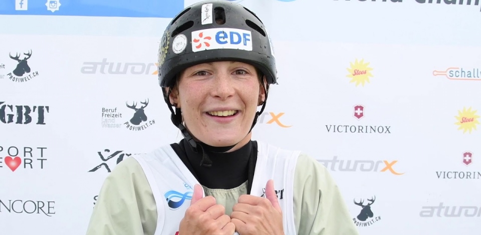 Manon Hostens FRA K1 Women Sprint Gold / 2018 ICF Wildwater Canoeing World Championships Muota