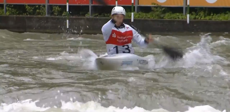 Timothy Anderson Australia Men's Slalom Final / 2024 ICF Canoe Slalom World Cup Augsburg Germany