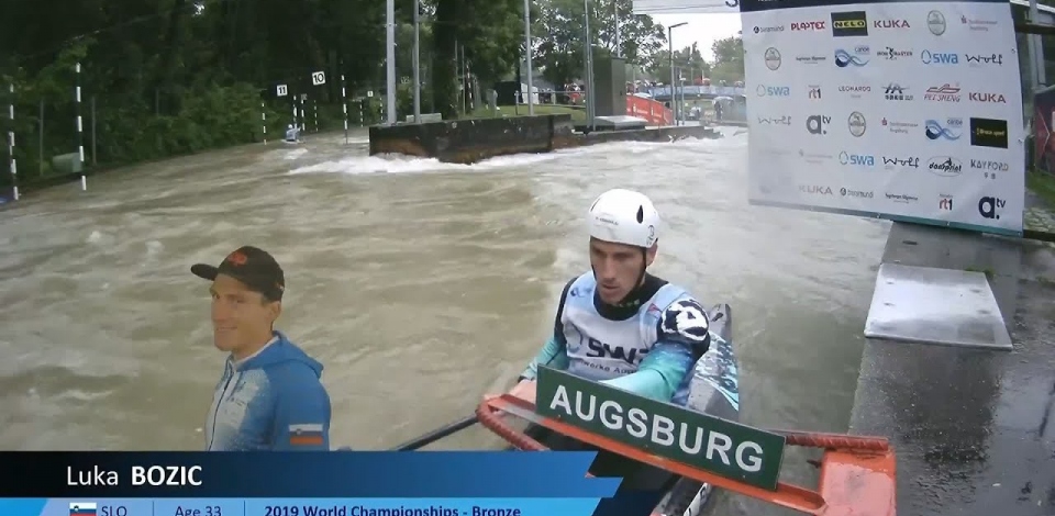 Luka Bozic Slovenia / Canoe Slalom Final / 2024 ICF Canoe Slalom World Cup Augsburg Germany