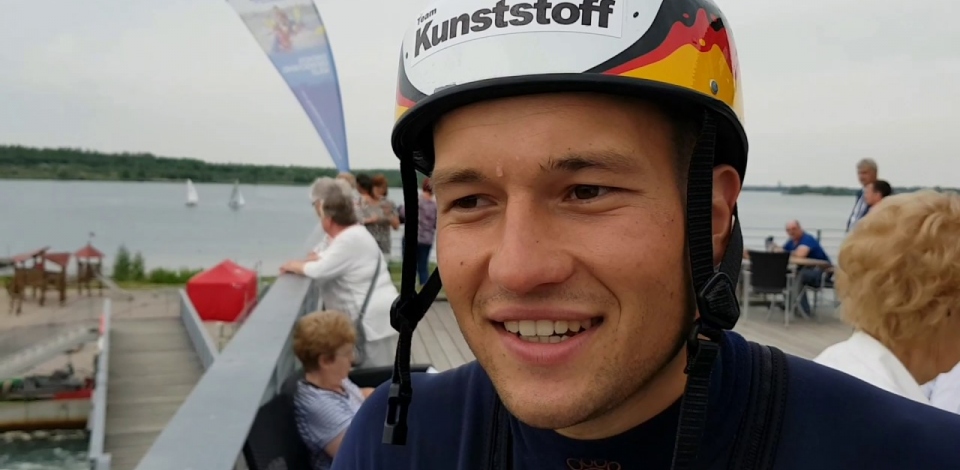 #ICFslalom 2017 Canoe World Cup 2 Augsburg - Interview with Germany's Franz Anton