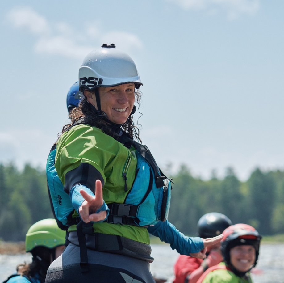Anna Levesque out on the water as a whitewater paddler Anna Levesque Mind Body Paddle