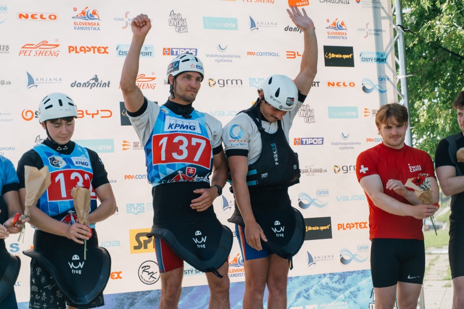 Etienne Klatt and Charles Ferrion France wildwater canoeing Bratislava 2026 podium