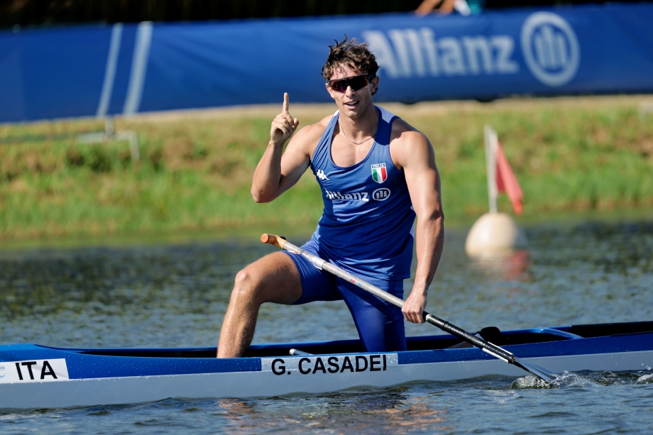 Gabriele Casadei Italy canoe sprint Montemor 2025 gold 1