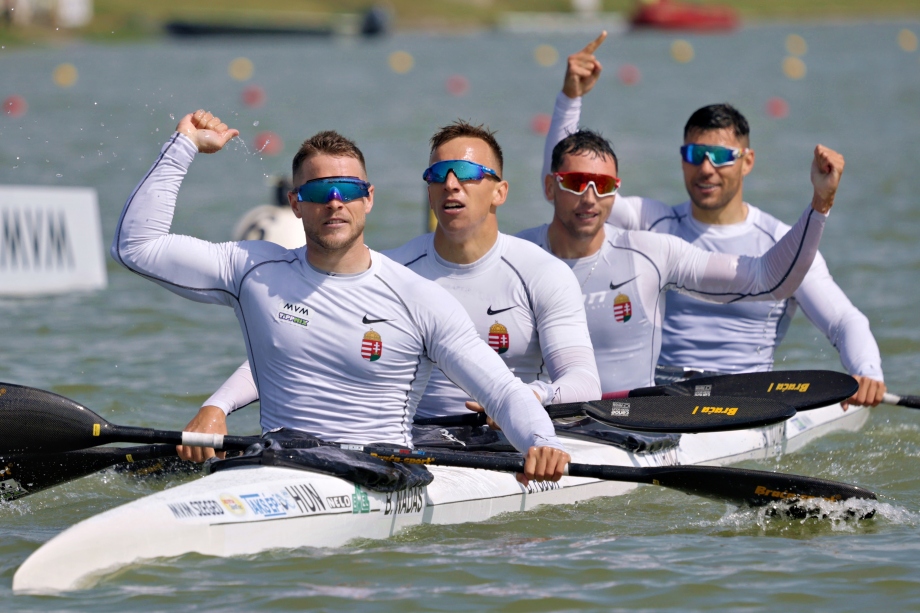 Hungary's men's K4 came out on top in Szeged Hungary K4 kayak sprint Szeged 2026
