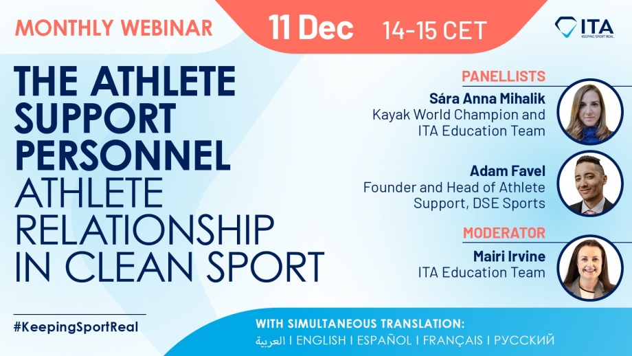 ITA webinar athlete support personnel